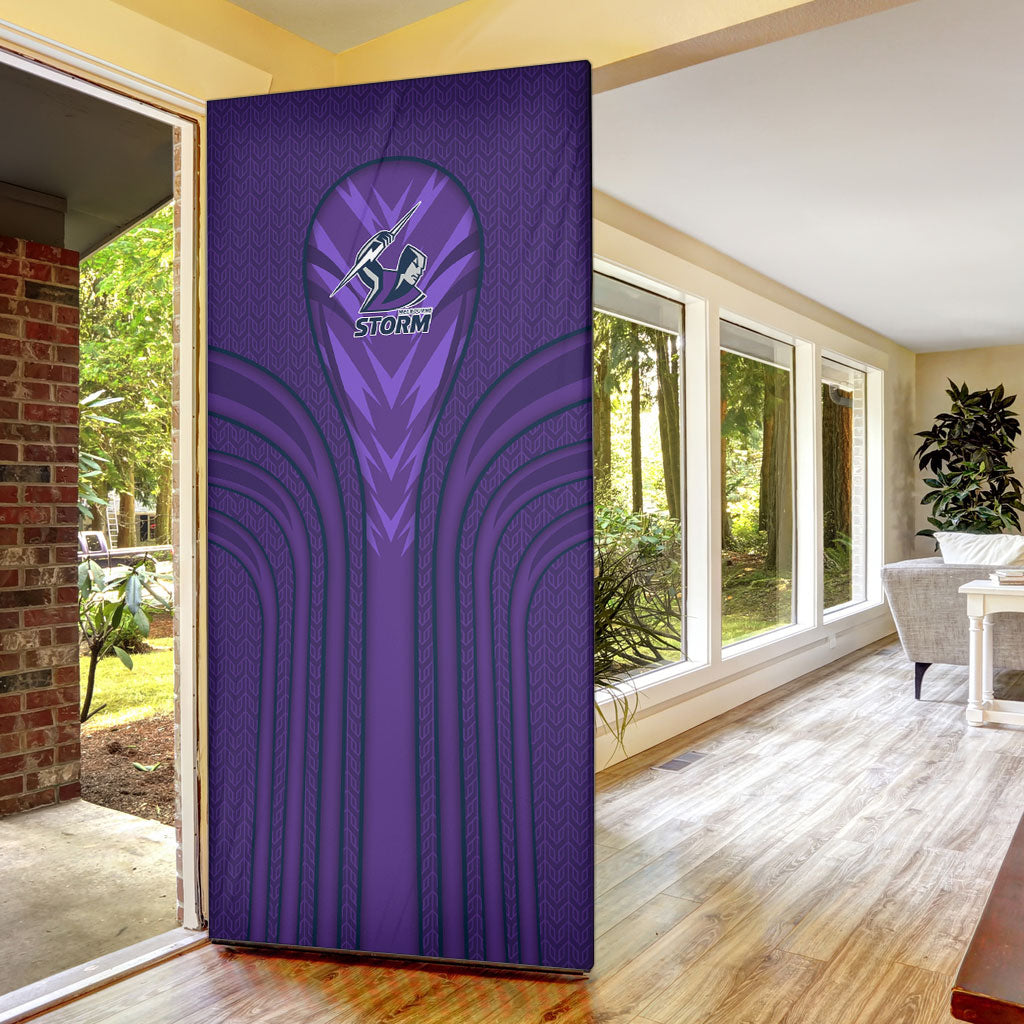 Melbourne Storm Rugby Mascot Door Cover Australian Rugby Culture - Tribal Inspired Superhero
