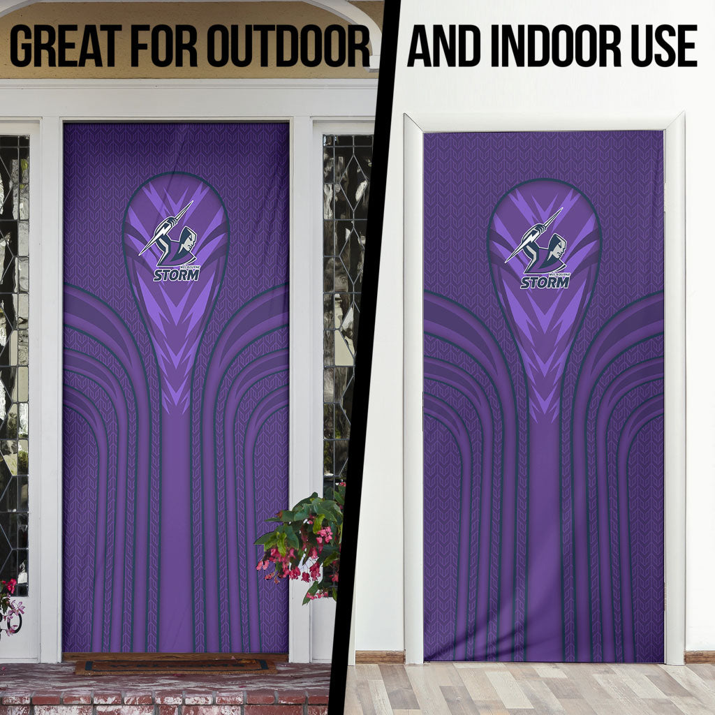 Melbourne Storm Rugby Mascot Door Cover Australian Rugby Culture - Tribal Inspired Superhero