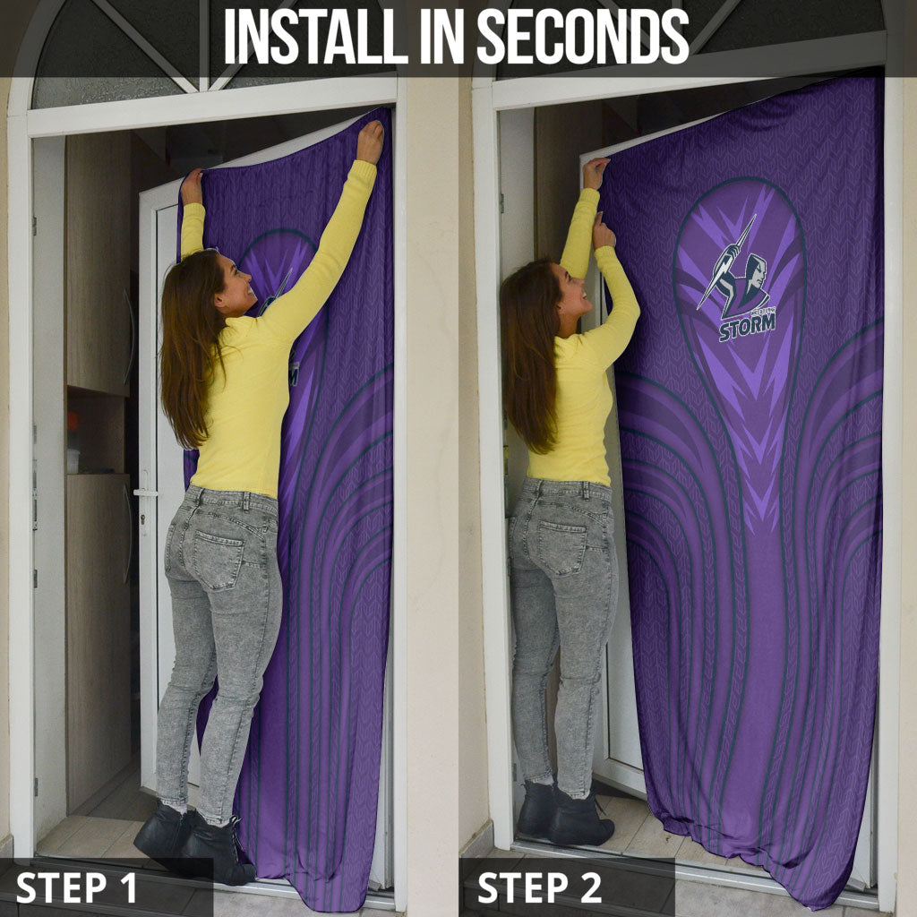 Melbourne Storm Rugby Mascot Door Cover Australian Rugby Culture - Tribal Inspired Superhero