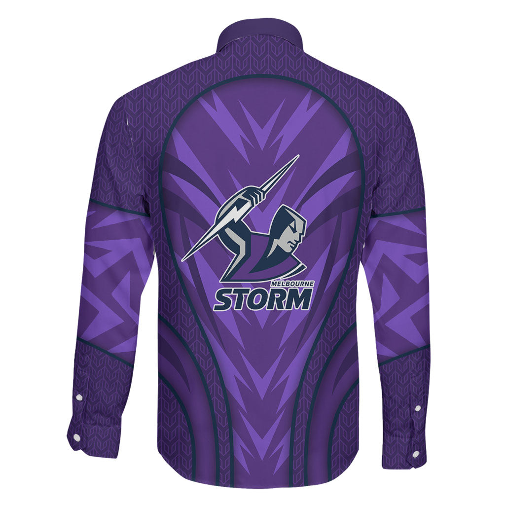 Melbourne Storm Rugby Mascot Family Matching Off The Shoulder Long Sleeve Dress and Hawaiian Shirt Australian Rugby Culture - Tribal Inspired Superhero