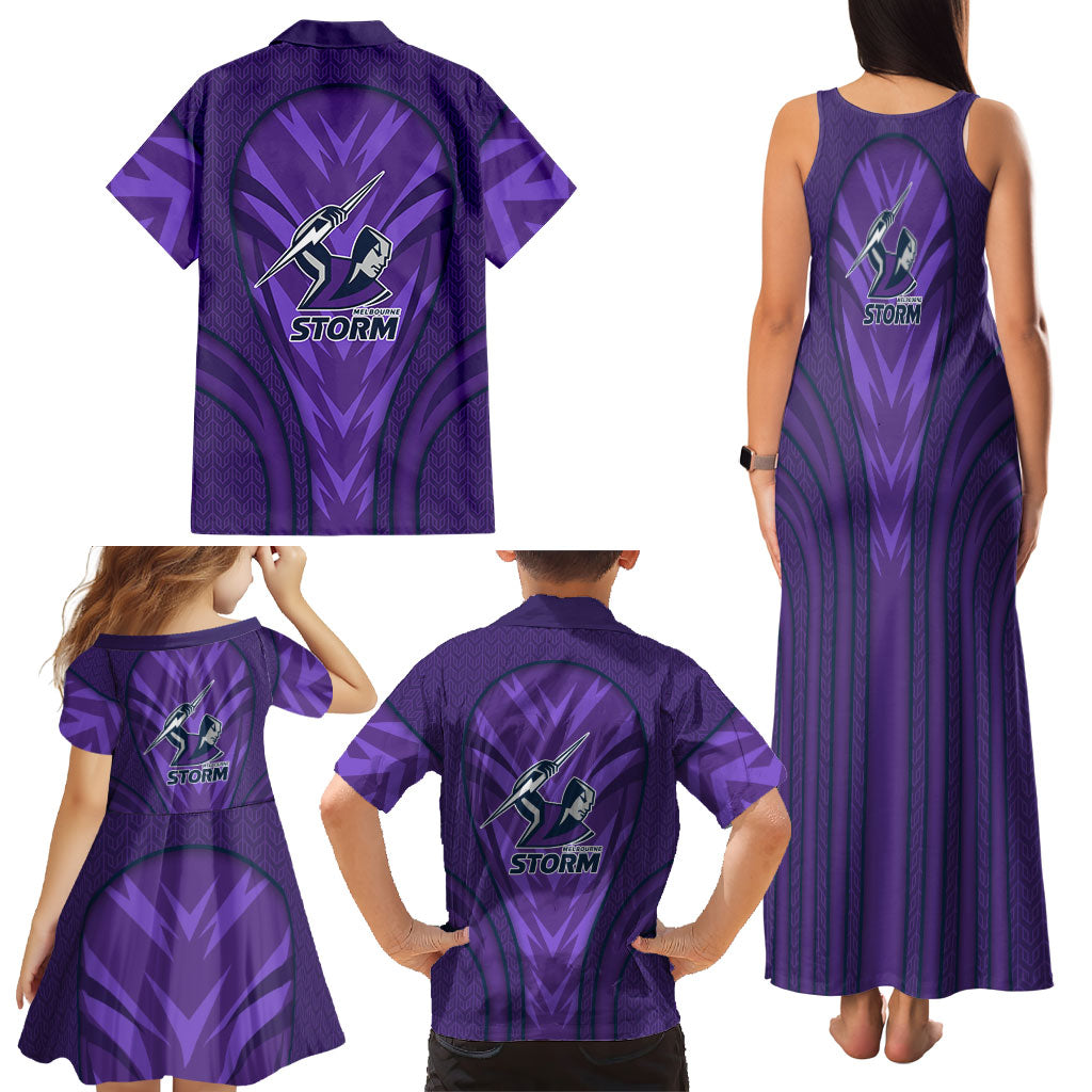 Melbourne Storm Rugby Mascot Family Matching Tank Maxi Dress and Hawaiian Shirt Australian Rugby Culture - Tribal Inspired Superhero