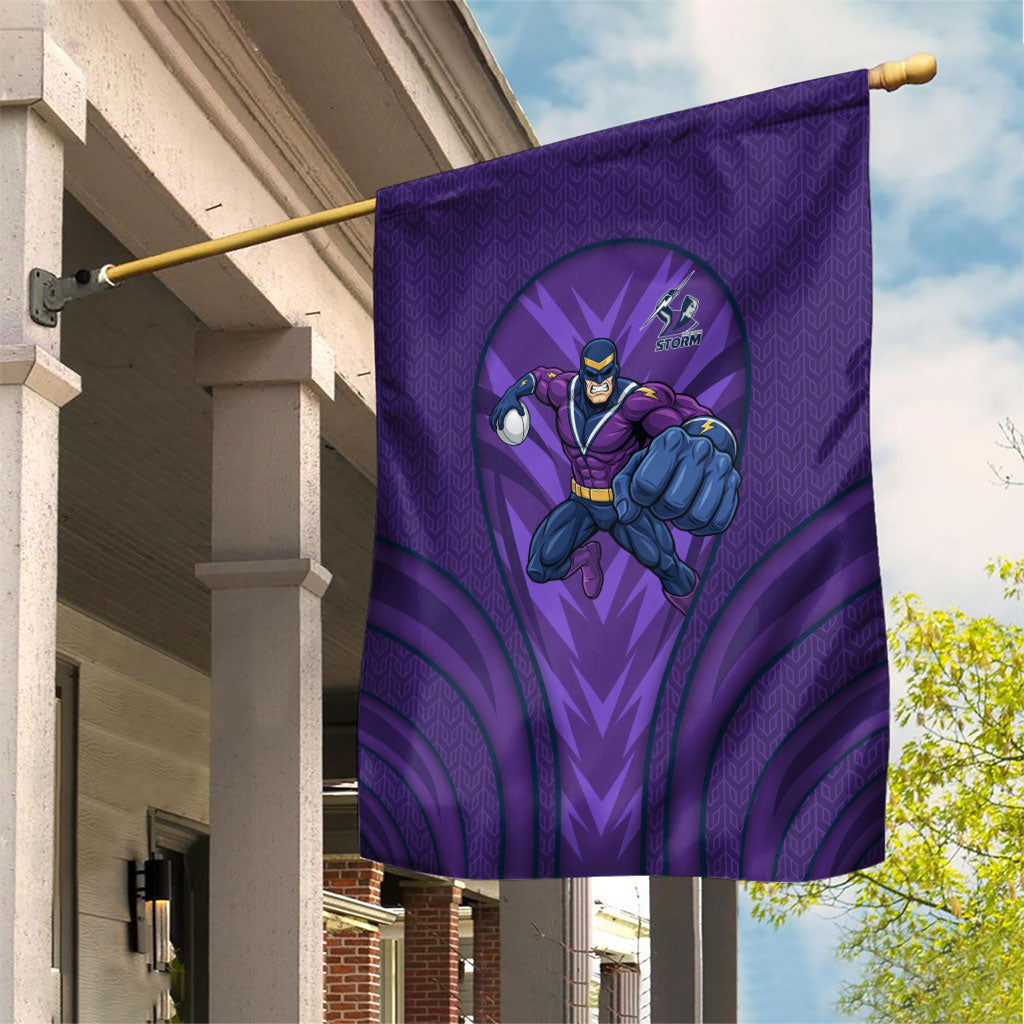 Melbourne Storm Rugby Mascot Garden Flag Australian Rugby Culture - Tribal Inspired Superhero
