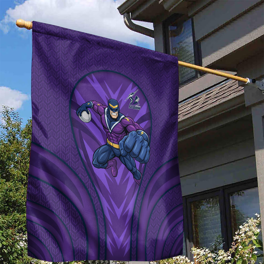 Melbourne Storm Rugby Mascot Garden Flag Australian Rugby Culture - Tribal Inspired Superhero