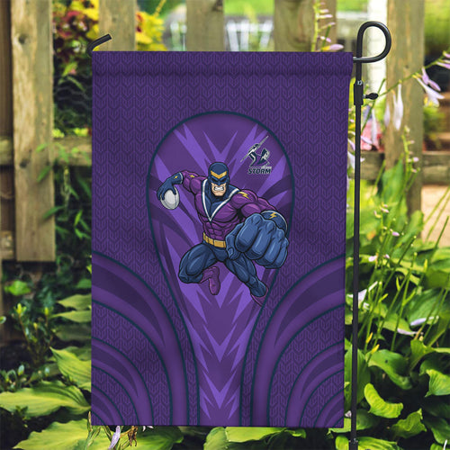 Melbourne Storm Rugby Mascot Garden Flag Australian Rugby Culture - Tribal Inspired Superhero
