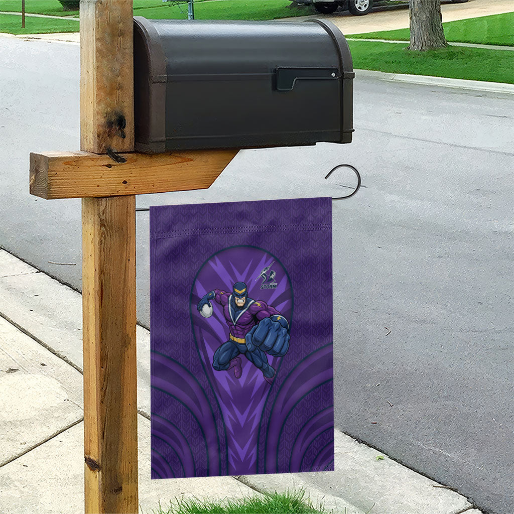 Melbourne Storm Rugby Mascot Garden Flag Australian Rugby Culture - Tribal Inspired Superhero