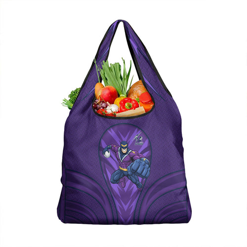 Melbourne Storm Rugby Mascot Grocery Bag Australian Rugby Culture - Tribal Inspired Superhero