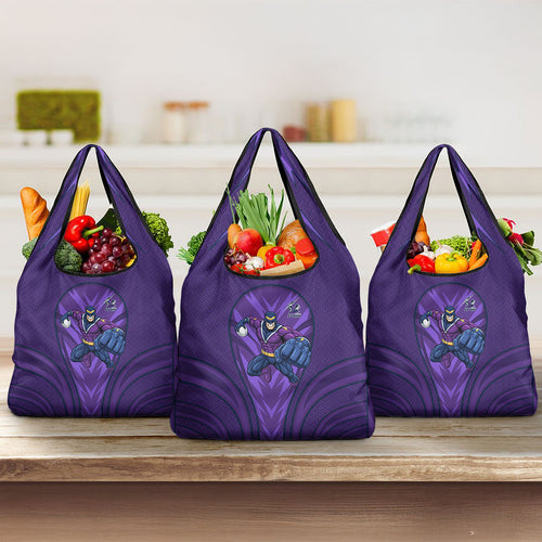 Melbourne Storm Rugby Mascot Grocery Bag Australian Rugby Culture - Tribal Inspired Superhero