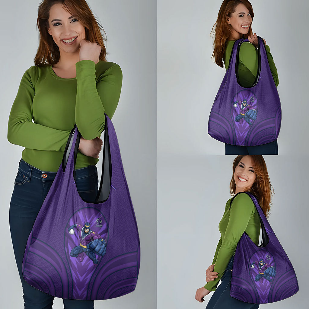 Melbourne Storm Rugby Mascot Grocery Bag Australian Rugby Culture - Tribal Inspired Superhero