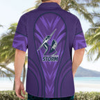 Melbourne Storm Rugby Mascot Hawaiian Shirt Australian Rugby Culture - Tribal Inspired Superhero