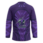 Melbourne Storm Rugby Mascot Hockey Jersey Australian Rugby Culture - Tribal Inspired Superhero