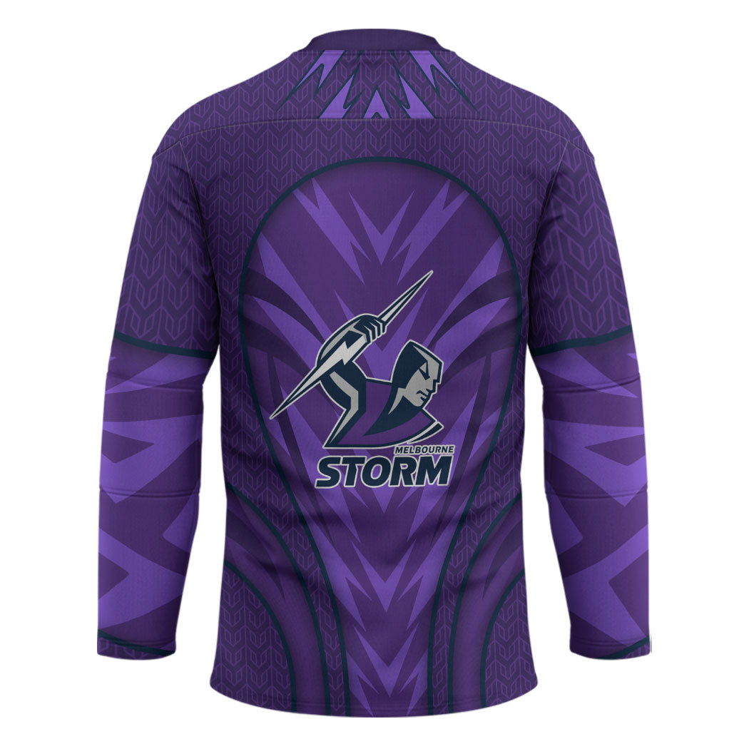 Melbourne Storm Rugby Mascot Hockey Jersey Australian Rugby Culture - Tribal Inspired Superhero
