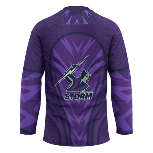 Melbourne Storm Rugby Mascot Hockey Jersey Australian Rugby Culture - Tribal Inspired Superhero