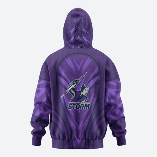 Melbourne Storm Rugby Mascot Hoodie Australian Rugby Culture - Tribal Inspired Superhero
