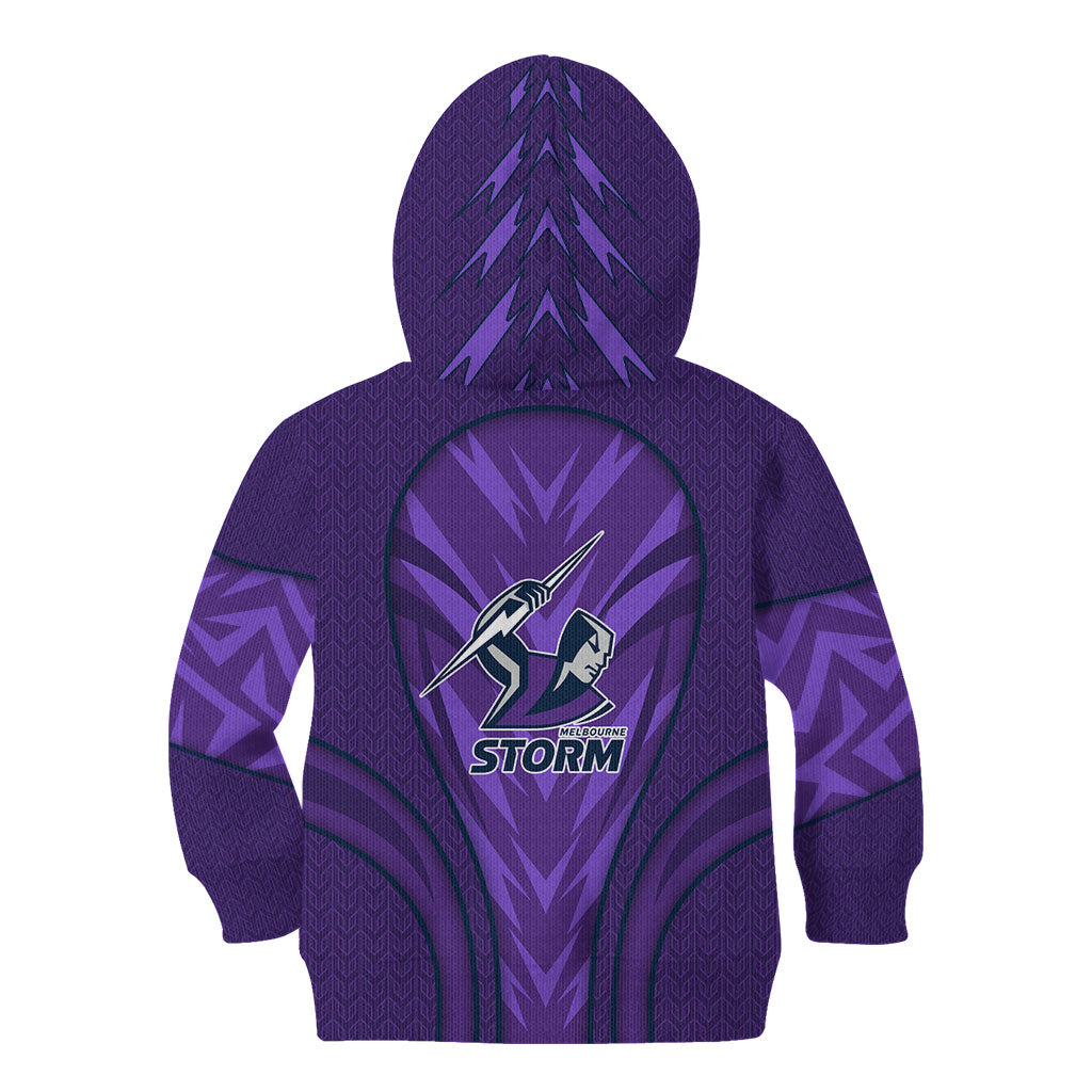 Melbourne Storm Rugby Mascot Kid Hoodie Australian Rugby Culture - Tribal Inspired Superhero