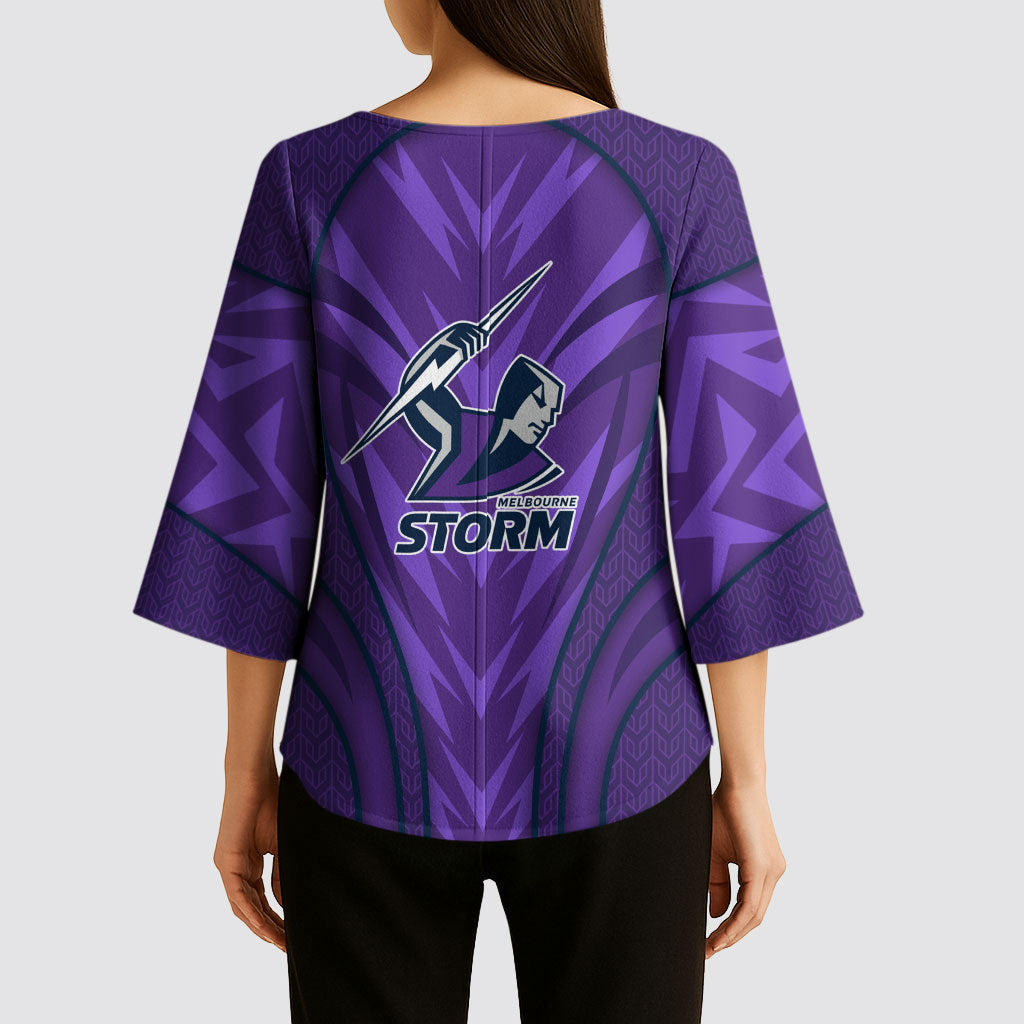 Melbourne Storm Rugby Mascot Kimono Sleeve Blouse Australian Rugby Culture - Tribal Inspired Superhero