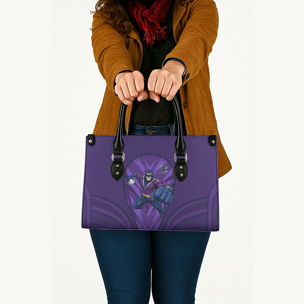 Melbourne Storm Rugby Mascot Leather Bag Australian Rugby Culture - Tribal Inspired Superhero