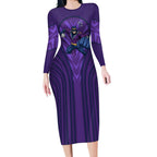 Melbourne Storm Rugby Mascot Long Sleeve Bodycon Dress Australian Rugby Culture - Tribal Inspired Superhero