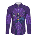 Melbourne Storm Rugby Mascot Long Sleeve Button Shirt Australian Rugby Culture - Tribal Inspired Superhero