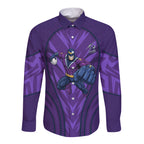 Melbourne Storm Rugby Mascot Long Sleeve Button Shirt Australian Rugby Culture - Tribal Inspired Superhero