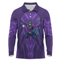Melbourne Storm Rugby Mascot Long Sleeve Polo Shirt Australian Rugby Culture - Tribal Inspired Superhero