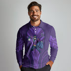 Melbourne Storm Rugby Mascot Long Sleeve Polo Shirt Australian Rugby Culture - Tribal Inspired Superhero