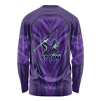 Melbourne Storm Rugby Mascot Long Sleeve Shirt Australian Rugby Culture - Tribal Inspired Superhero