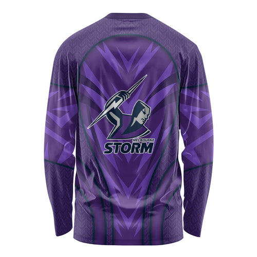 Melbourne Storm Rugby Mascot Long Sleeve Shirt Australian Rugby Culture - Tribal Inspired Superhero
