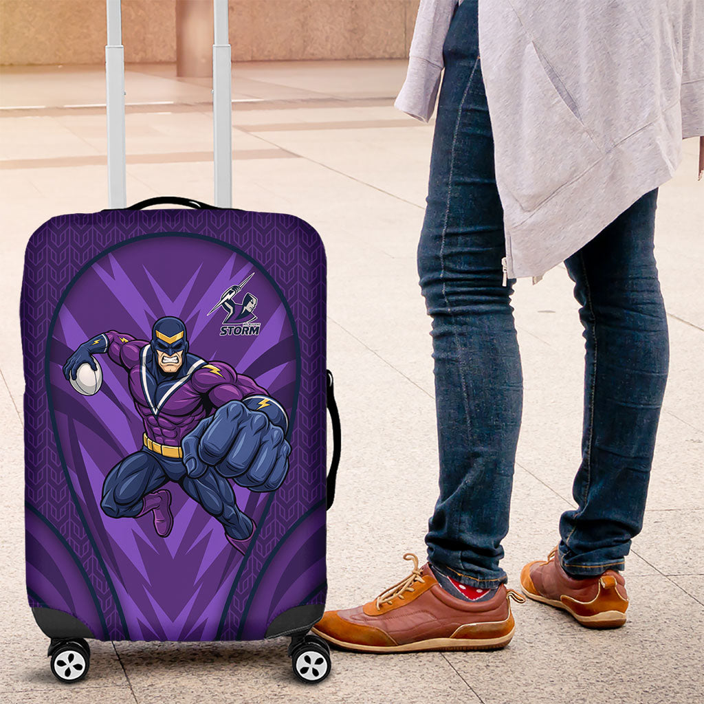 Melbourne Storm Rugby Mascot Luggage Cover Australian Rugby Culture - Tribal Inspired Superhero