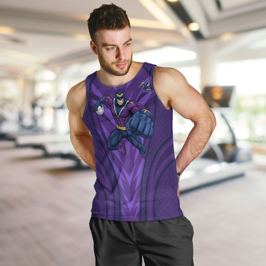 Melbourne Storm Rugby Mascot Men Tank Top Australian Rugby Culture - Tribal Inspired Superhero