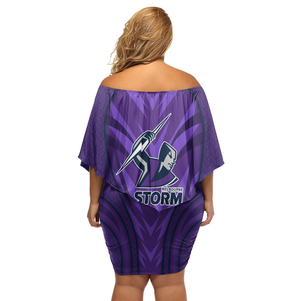 Melbourne Storm Rugby Mascot Off Shoulder Short Dress Australian Rugby Culture - Tribal Inspired Superhero