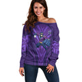 Melbourne Storm Rugby Mascot Off Shoulder Sweater Australian Rugby Culture - Tribal Inspired Superhero