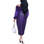 Melbourne Storm Rugby Mascot Off The Shoulder Long Sleeve Dress Australian Rugby Culture - Tribal Inspired Superhero