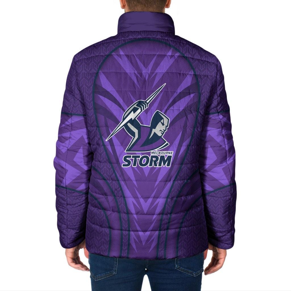 Melbourne Storm Rugby Mascot Padded Jacket Australian Rugby Culture - Tribal Inspired Superhero