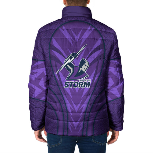 Melbourne Storm Rugby Mascot Padded Jacket Australian Rugby Culture - Tribal Inspired Superhero