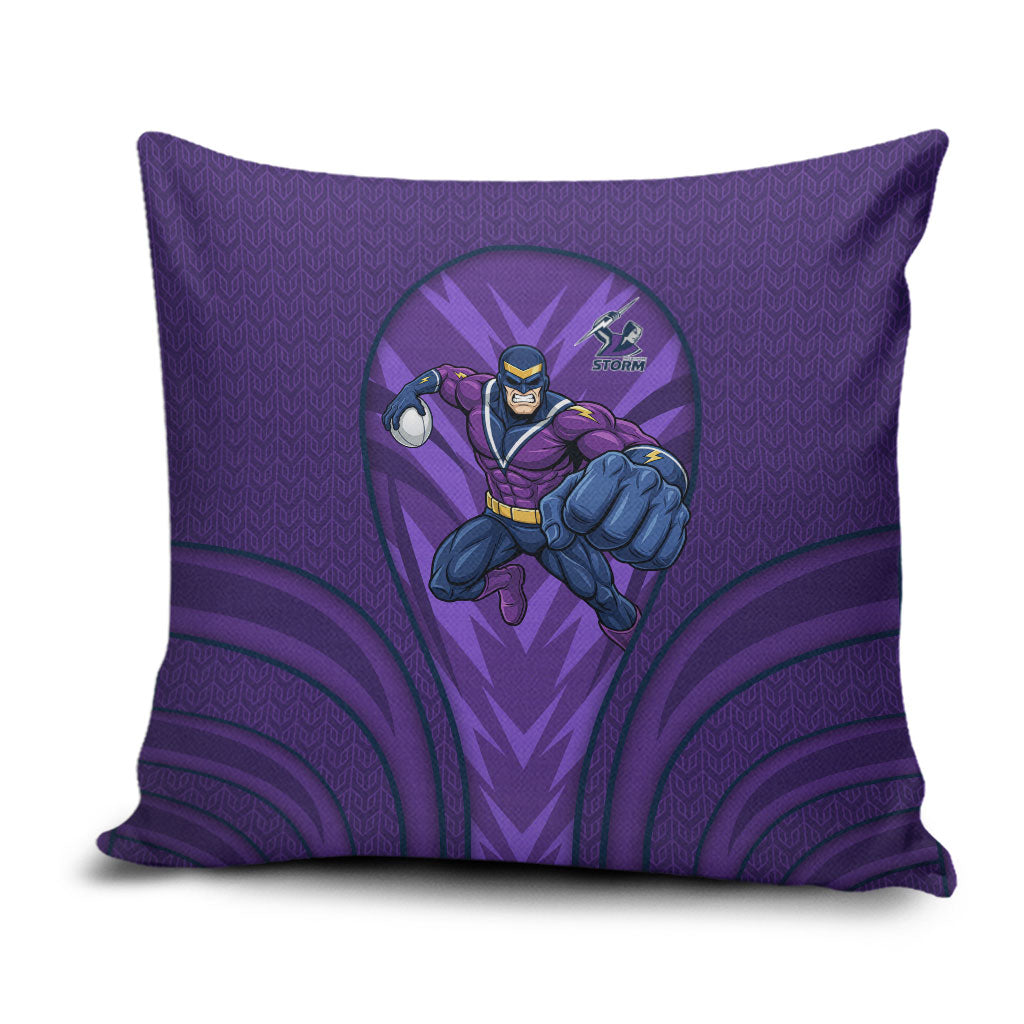 Melbourne Storm Rugby Mascot Pillow Cover Australian Rugby Culture - Tribal Inspired Superhero