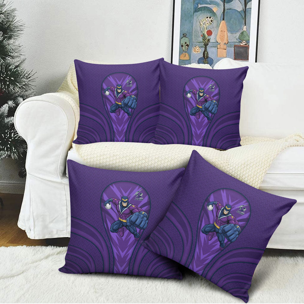Melbourne Storm Rugby Mascot Pillow Cover Australian Rugby Culture - Tribal Inspired Superhero