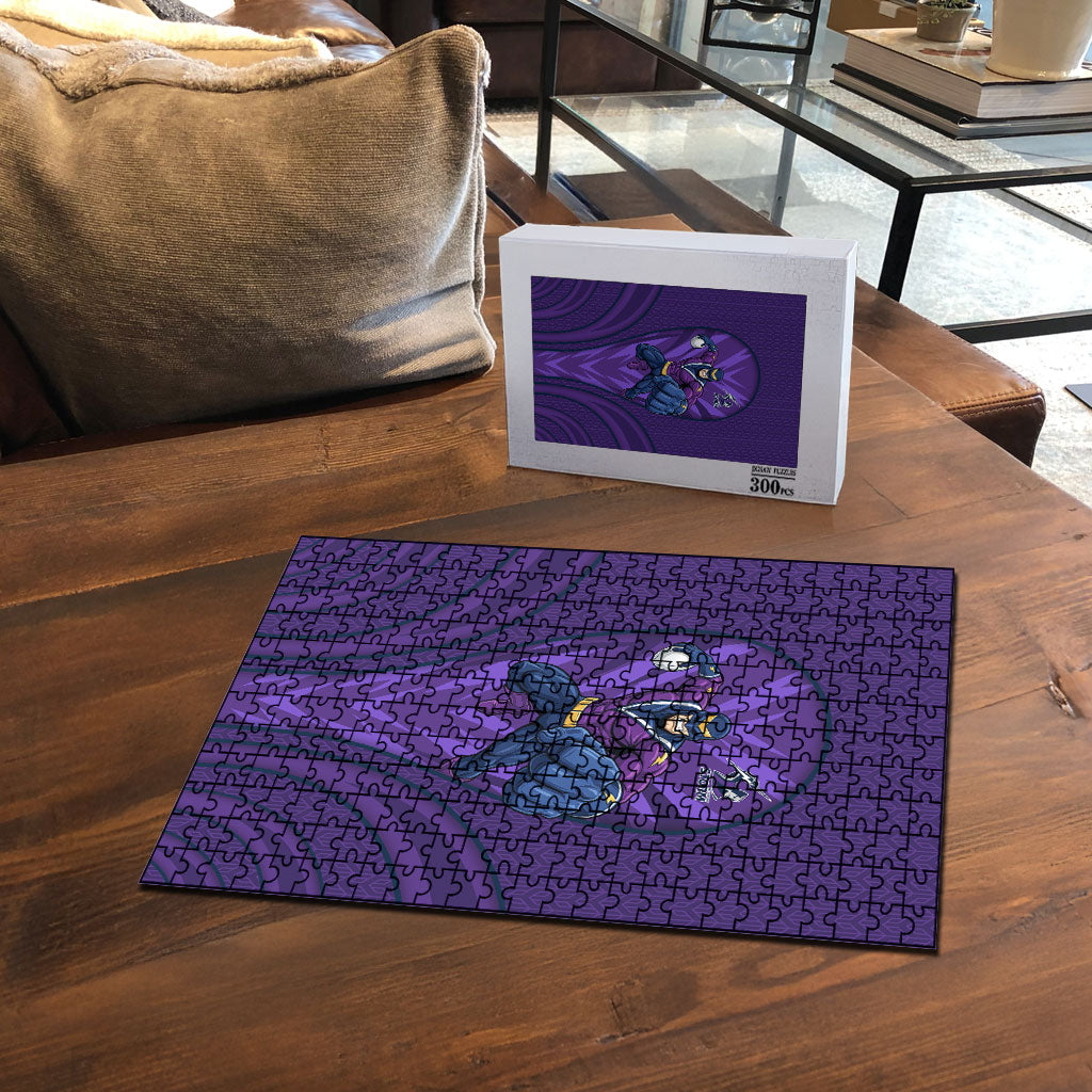 Melbourne Storm Rugby Mascot Puzzle Australian Rugby Culture - Tribal Inspired Superhero