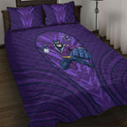 Melbourne Storm Rugby Mascot Quilt Bed Set Australian Rugby Culture - Tribal Inspired Superhero