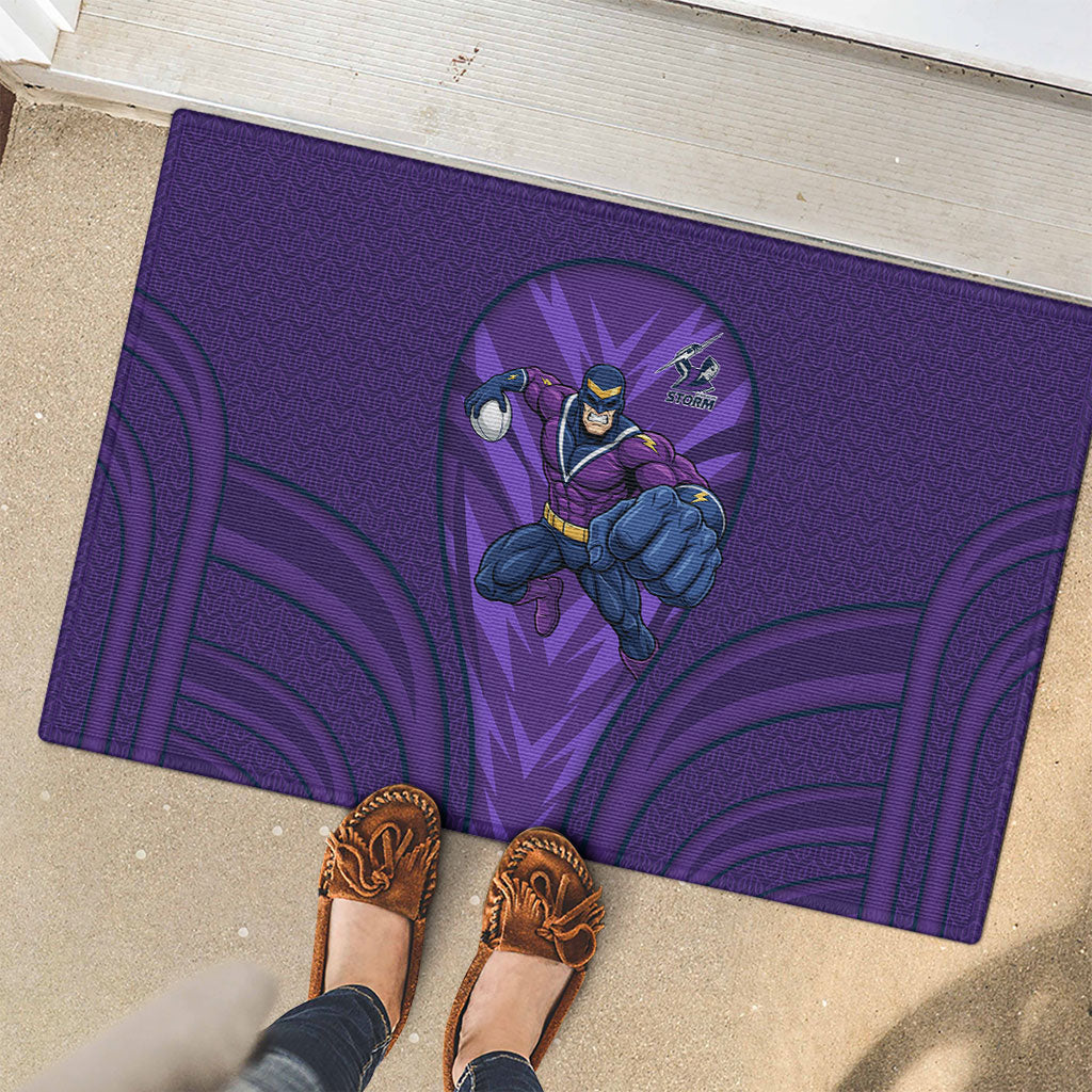 Melbourne Storm Rugby Mascot Rubber Doormat Australian Rugby Culture - Tribal Inspired Superhero