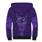 Melbourne Storm Rugby Mascot Sherpa Hoodie Australian Rugby Culture - Tribal Inspired Superhero