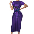 Melbourne Storm Rugby Mascot Short Sleeve Bodycon Dress Australian Rugby Culture - Tribal Inspired Superhero