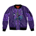Melbourne Storm Rugby Mascot Sleeve Zip Bomber Jacket Australian Rugby Culture - Tribal Inspired Superhero
