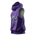 Melbourne Storm Rugby Mascot Sleeveless Hoodie Australian Rugby Culture - Tribal Inspired Superhero