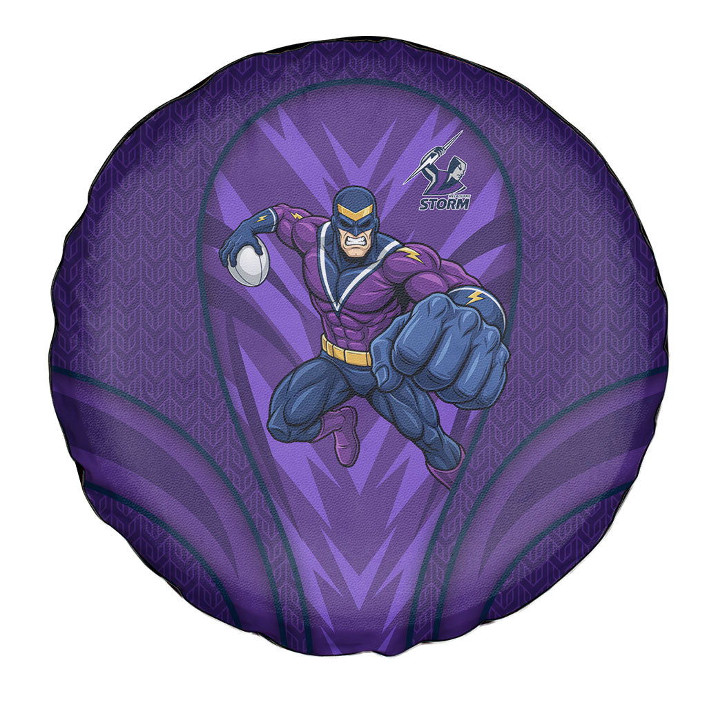 Melbourne Storm Rugby Mascot Spare Tire Cover Australian Rugby Culture - Tribal Inspired Superhero