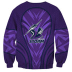 Melbourne Storm Rugby Mascot Sweatshirt Australian Rugby Culture - Tribal Inspired Superhero