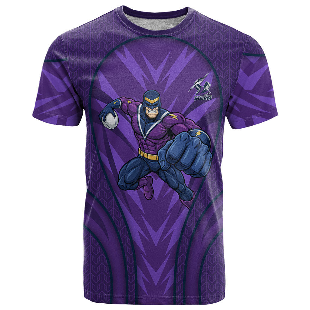 Melbourne Storm Rugby Mascot T Shirt Australian Rugby Culture - Tribal Inspired Superhero