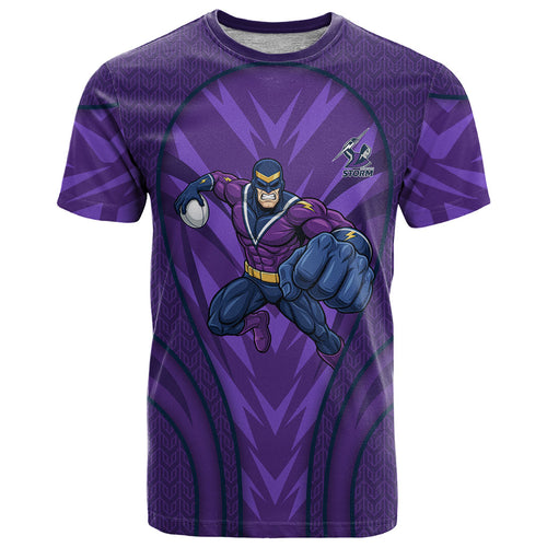 Melbourne Storm Rugby Mascot T Shirt Australian Rugby Culture - Tribal Inspired Superhero