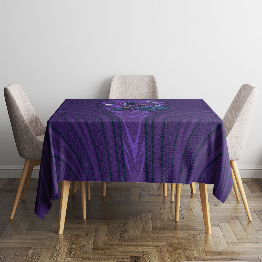 Melbourne Storm Rugby Mascot Tablecloth Australian Rugby Culture - Tribal Inspired Superhero