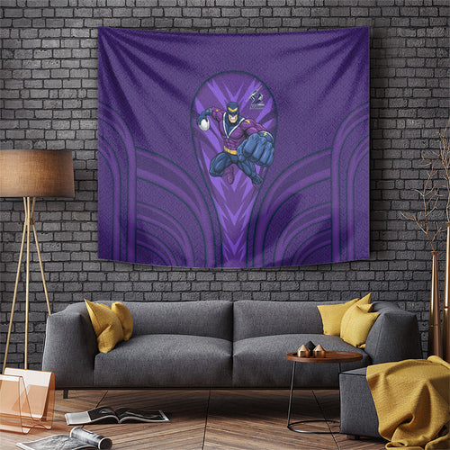 Melbourne Storm Rugby Mascot Tapestry Australian Rugby Culture - Tribal Inspired Superhero