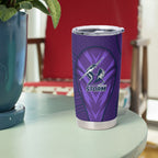 Melbourne Storm Rugby Mascot Tumbler Cup Australian Rugby Culture - Tribal Inspired Superhero